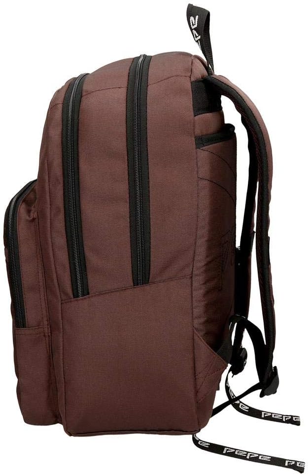 Pepe Jeans Osset Doppelfach-Rucksack Braun 31x46x16 cms Polyester 21.39L Braun Doppelter Rucksack, B