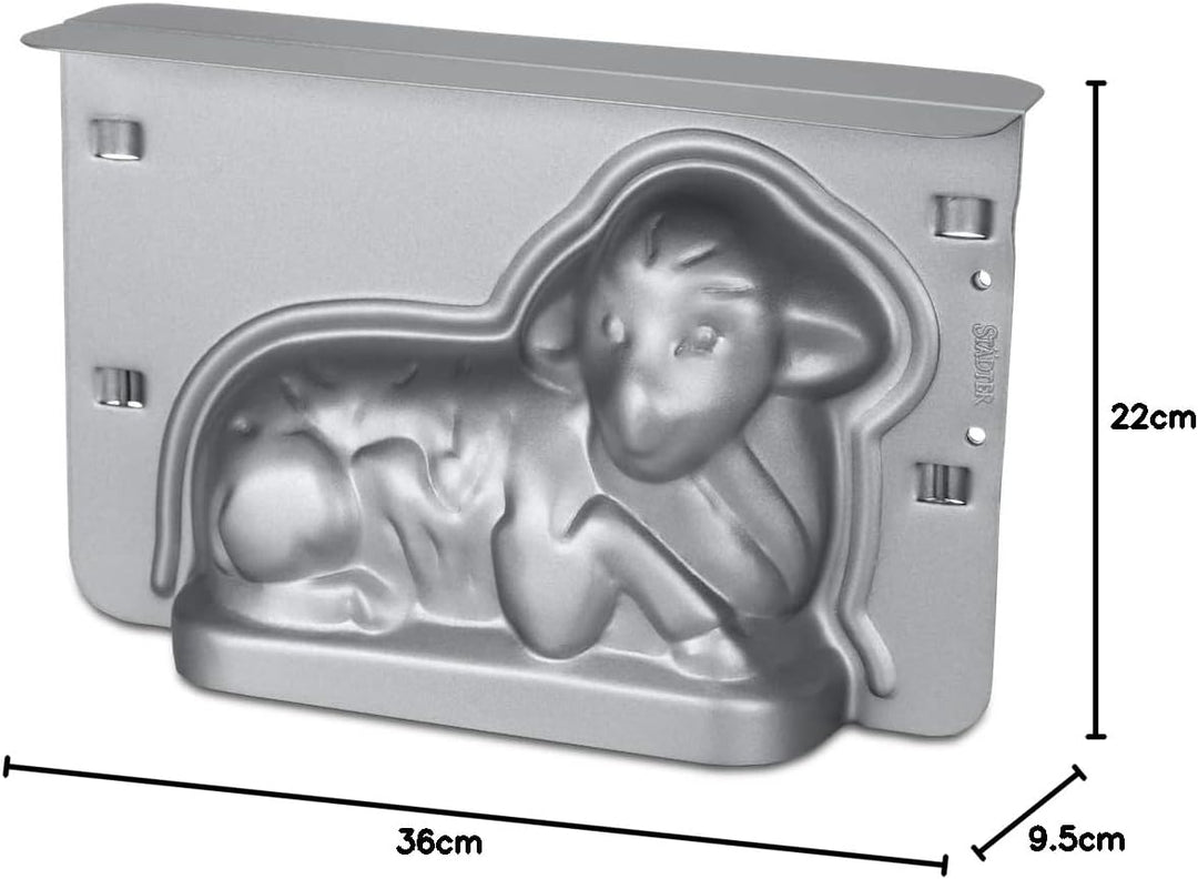 Städter Backform in Form eines Osterlamm, aus silberfarbenem Metall, Temperaturbeständig bis 230 °C,
