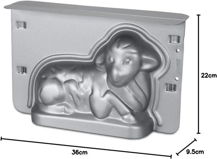 Städter Backform in Form eines Osterlamm, aus silberfarbenem Metall, Temperaturbeständig bis 230 °C,
