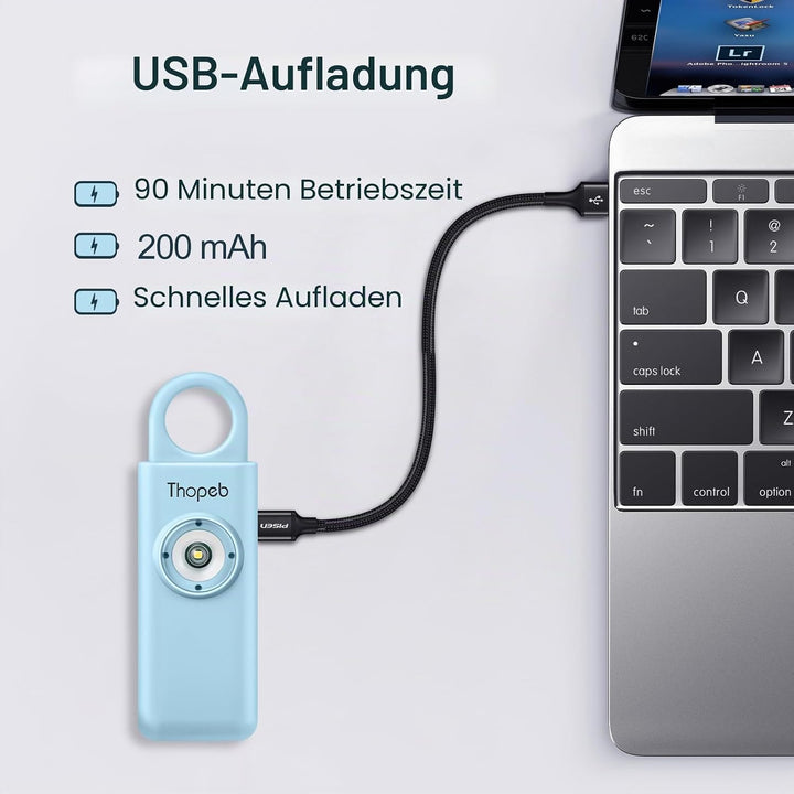 Thopeb® Persönlicher Birdie-Sicherheitsalarm-Schlüsselanhänger für Damen, für Selbstverteidigung, 13