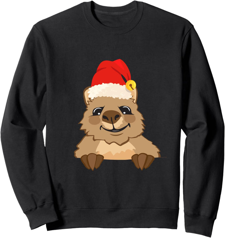 Quokka Baby Hemdtasche Weihnachtsmütze Australien Beuteltier Sweatshirt
