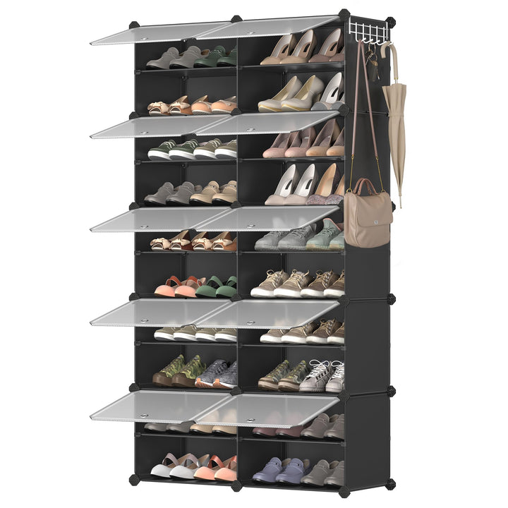 SONGMICS Schuhregal, Schuhschrank, für Garderobe und Eingangsbereich, anpassbar, 10 Fächer, für bis