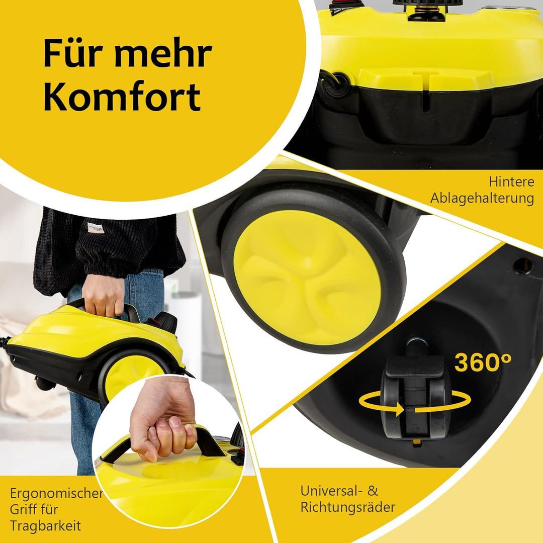 GOPLUS Dampfreiniger, Flächenleistung: 108 m², Dampfdruck: 5 bar, 1,8 L Wassertank, Aufheizzeit: 8 m