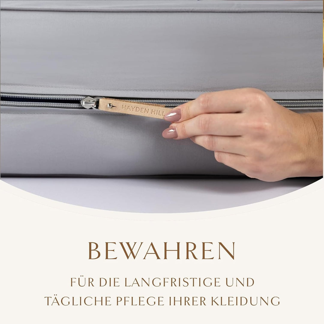 Hayden Hill Luxuriöse Aufbewahrungstasche aus Bio-Baumwolle, 50 cm | Mottenresistent, Kleiderbeutel,