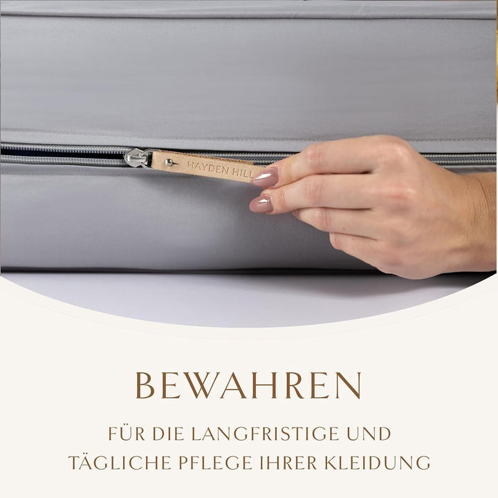 Hayden Hill Luxuriöse Aufbewahrungstasche aus Bio-Baumwolle, 50 cm | Mottenresistent, Kleiderbeutel,