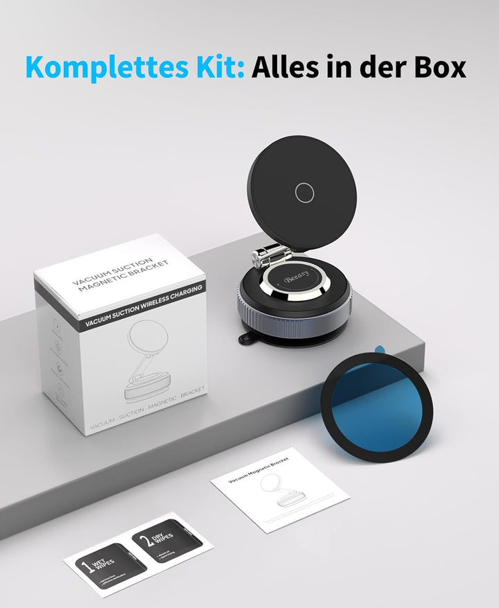 Beeasy Handyhalterung Auto für MagSafe Autohalterung mit 20X N56 Magnete, Vakuum Saugnapf Magnetisch