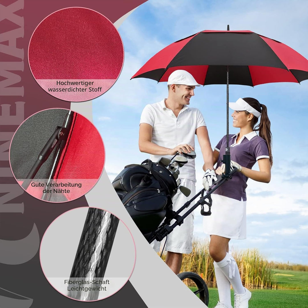 NINEMAX Regenschirm Gross Sturmfest,Golf Stockschirm Automatik Auf,L/XL/XXL Regenschirm für Herren D