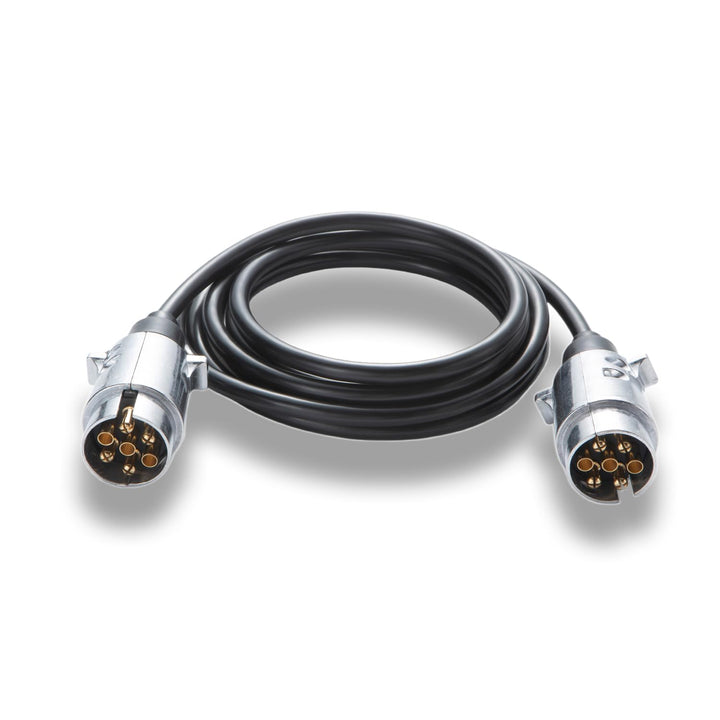 7 polig Anhängerkabel 3,0m, 7-7 polig Anhänger Stecker aus Aluminium ISO 1724-12V, Anhänger Verlänge