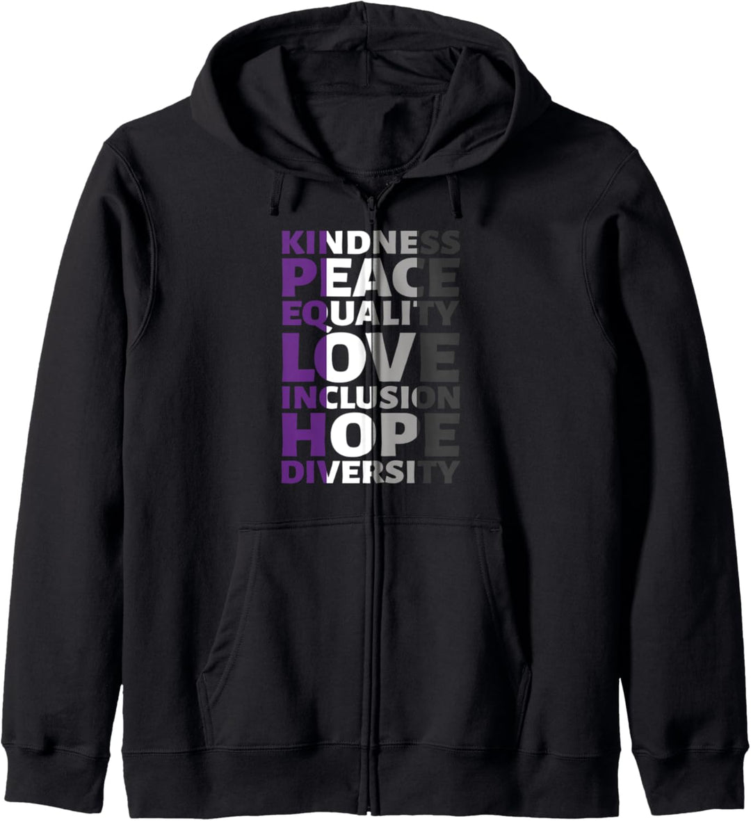 Kindness Peace Equality Kleidung LGBT Asexuell Regenbogen Kapuzenjacke