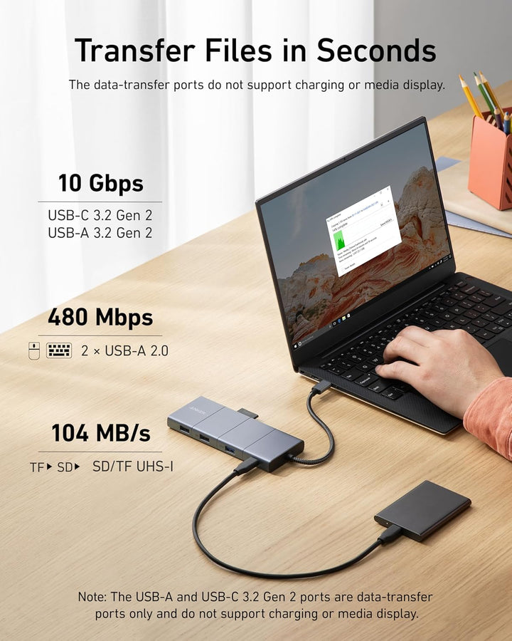 Anker 565 11-in-1 USB-C Hub, Docking-Station mit 10 Gbps USB-C & USB-A Datenports, 4K HDMI, DisplayP