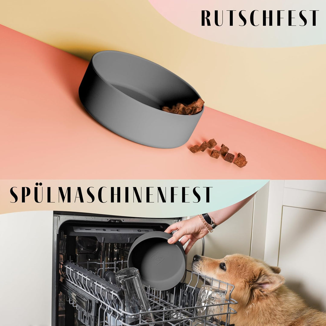 ne&amp;no® Silikon Fressnapf 1200 ml für kleine und mittelgrosse Hunde | Futternapf Hund rutschfest | Hu