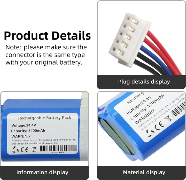 5200mAh S10-LI-144-5200 Staubsauger Akku für Ecovacs Deebot T5 T8 T8+ T8 Aivi T9 T9+ Ozmo 950 T9 T10