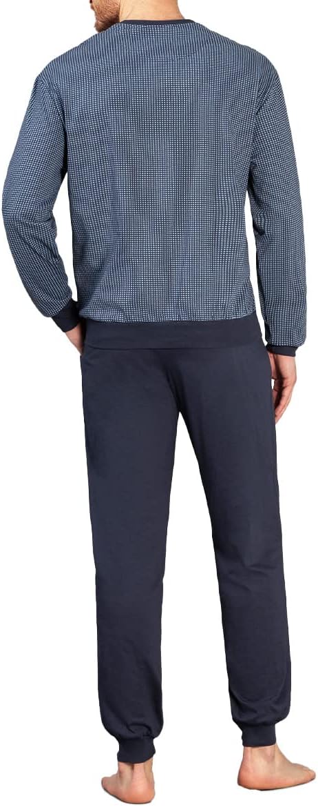hajo Herren Schlafanzug - Premium Cotton 56 Rauchblau, 56 Rauchblau