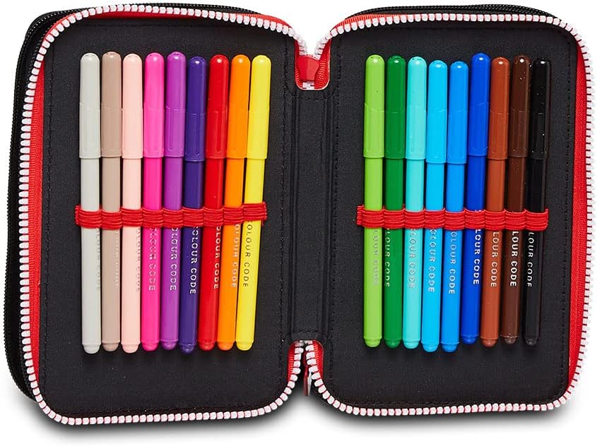 Seven Federmäppchen, Mäppchen, mehrfarbig, Federtasche für Schreibwaren, Etui mit Stiften, Kugelschr