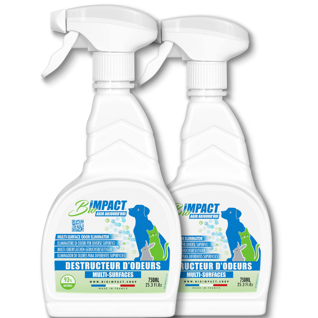 bioimpact Hundeurin und Katzenurin Geruchsentferner 2X750ml Natürlich - Nicht Abstossend - Geruchsne