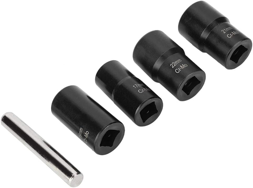 Gorgeri Carbon Steel 5Pcs Twist Socket Set Radmutter Bolt Extractor Entferner 17mm 19mm 21mm 22mm Bu