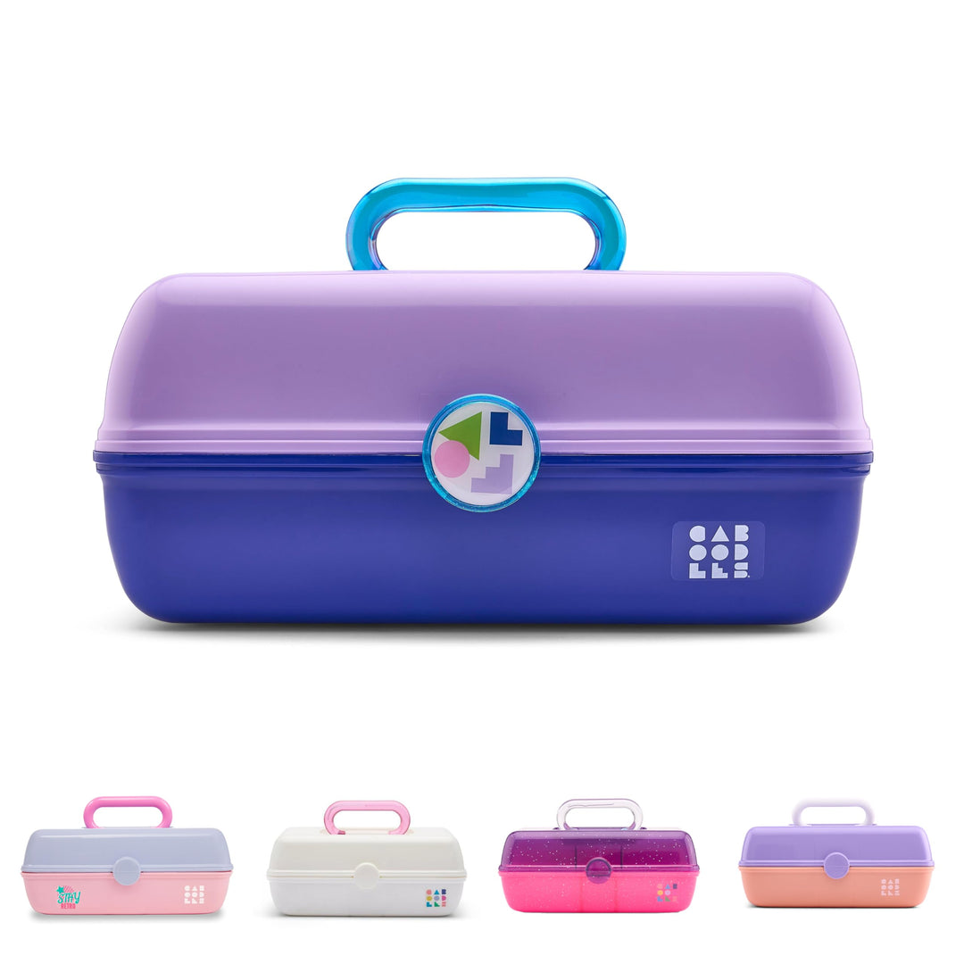 Caboodles Make-up-Box für unterwegs, aus Hartplastik, integrierter Spiegel, sicherer Verschluss für