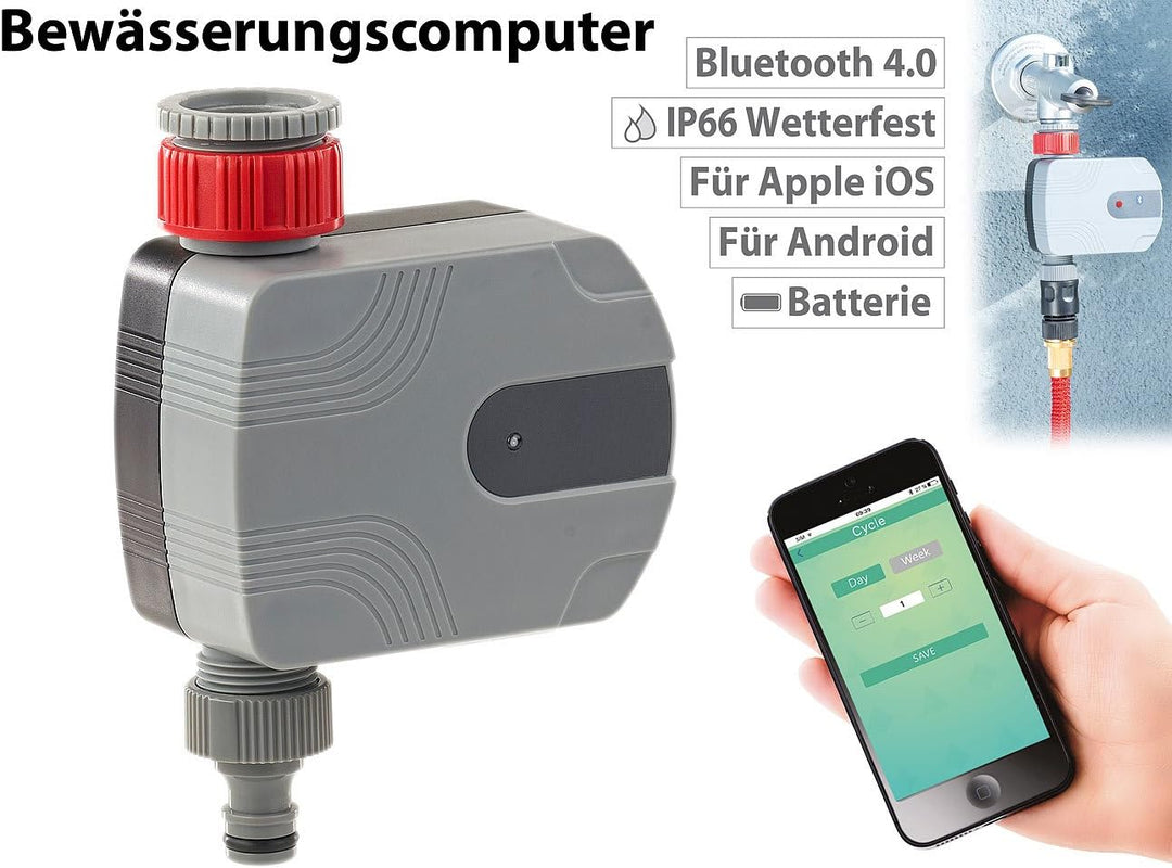 Royal Gardineer Bewässerung Bluetooth: Bewässerungscomputer mit Bluetooth, App-Steuerung über Androi