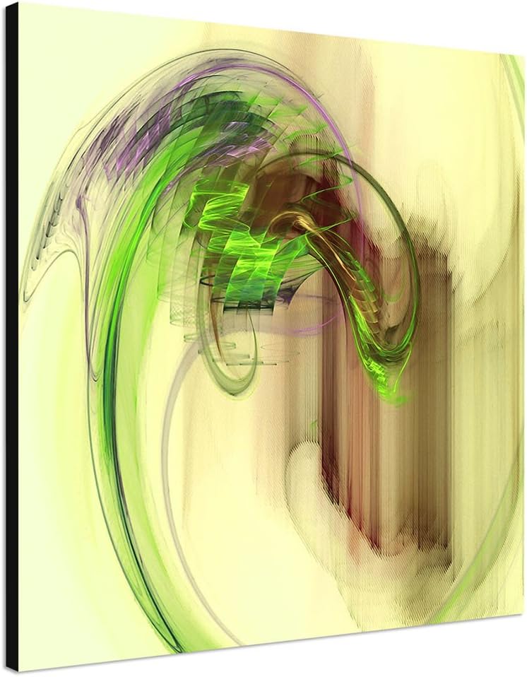 Paul Sinus Art Bottom up - Abstrakt345_60x60cm Bild auf Leinwand grün braun lila Abstraktes Motiv qu