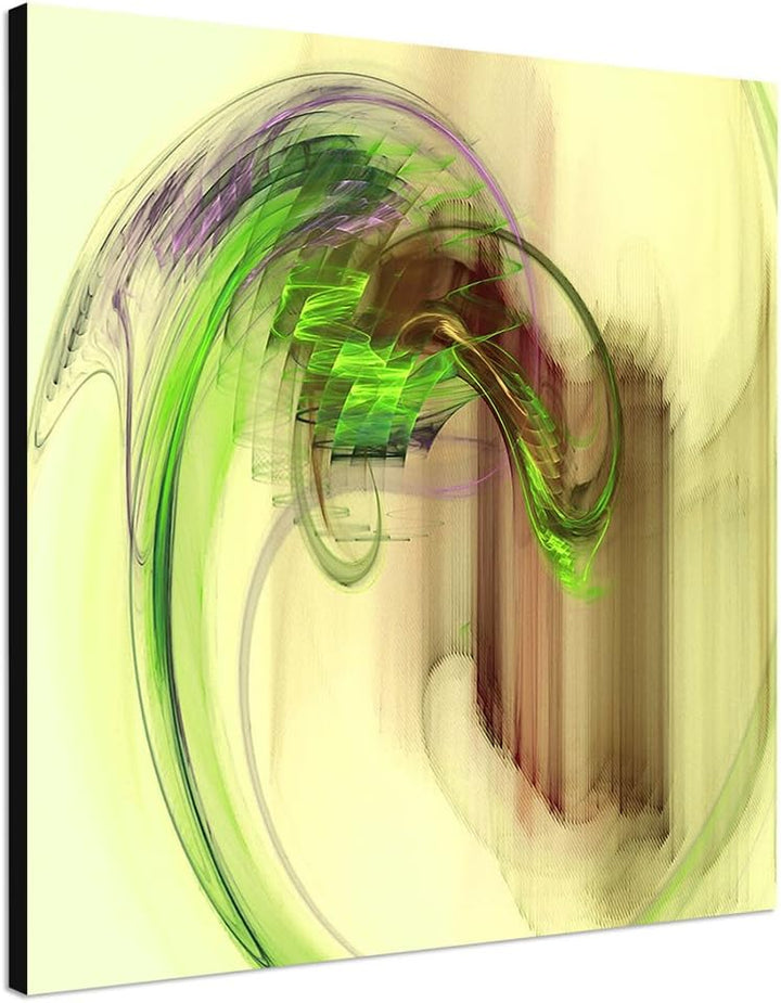 Paul Sinus Art Bottom up - Abstrakt345_60x60cm Bild auf Leinwand grün braun lila Abstraktes Motiv qu