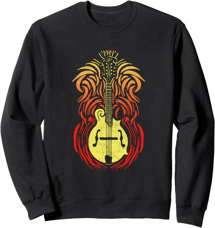 Mandolin Fire - Distressed Vintage Bluegrass Music Graphic Sweatshirt