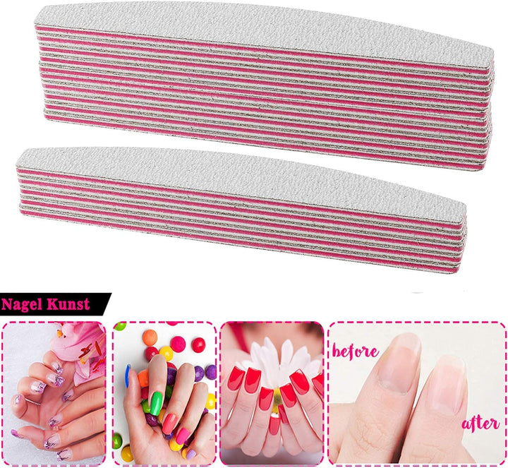 50 Stück Nagelfeilen 100/180 Feilen Nägel Doppelseitige Nagelfeile für gelnägel nagelfeile profi Man