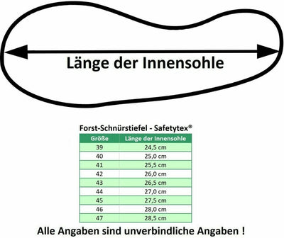 Safetytex Forststiefel Kettensägen Schnittschutzstiefel Waldarbeiterstiefel Leder Forst Schnürstiefe