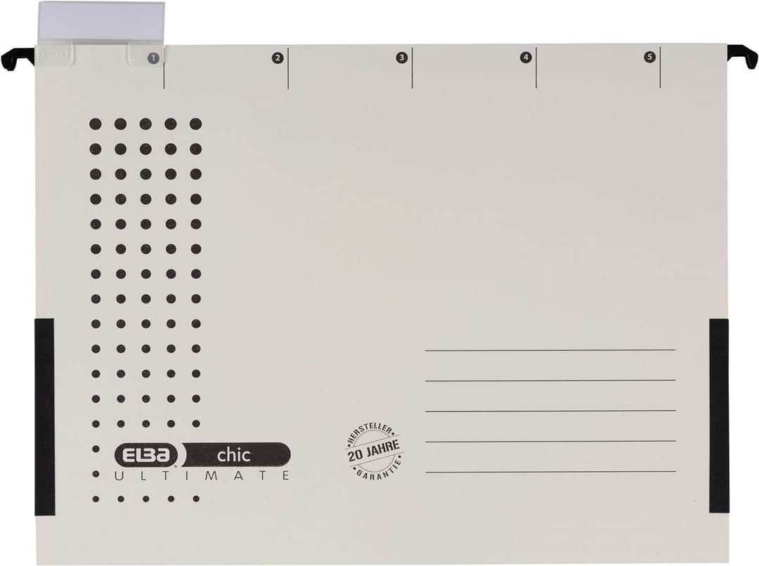 Elba Hängetasche A4, chic, aus Karton, seitlich geschlossen, chamois, 25 Stück Hängetaschen chamois