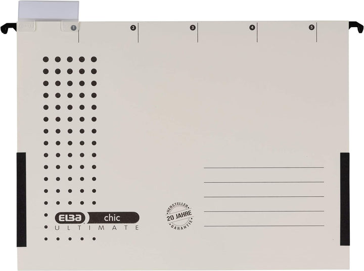 Elba Hängetasche A4, chic, aus Karton, seitlich geschlossen, chamois, 25 Stück Hängetaschen chamois