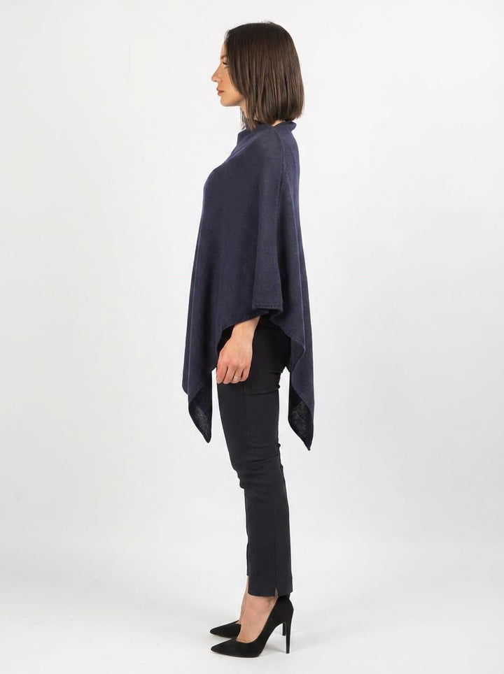 Dalle Piane Cashmere - Poncho aus 100% Kaschmir - Made in Italy - für Frau Einheitsgrösse Blau, Einh