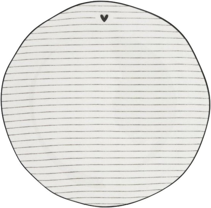 Bastion Collections 6er Set Dessertteller Heart Stripes weiss Streifen 16cm