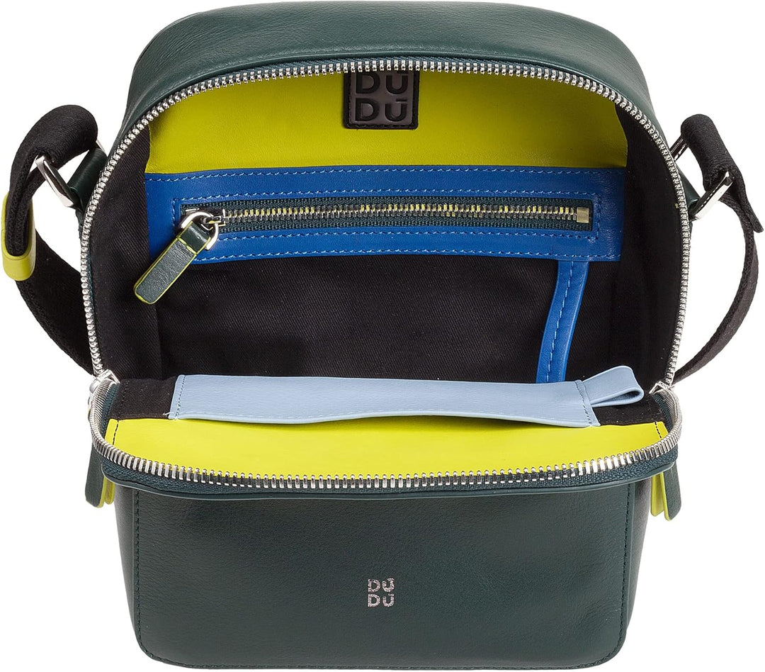 DUDU Herren-Handtasche aus echtem Leder, verstellbare Umhängetasche, kleines kompaktes Design, mehre
