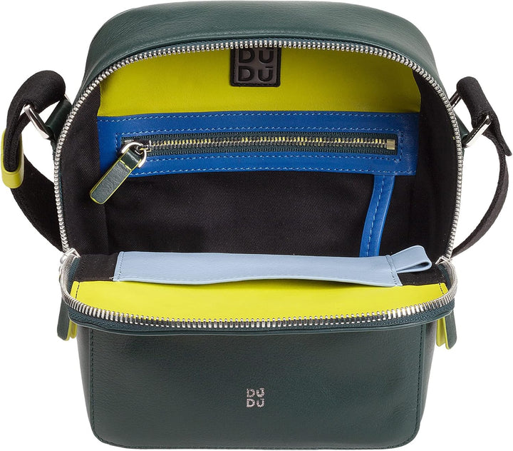 DUDU Herren-Handtasche aus echtem Leder, verstellbare Umhängetasche, kleines kompaktes Design, mehre