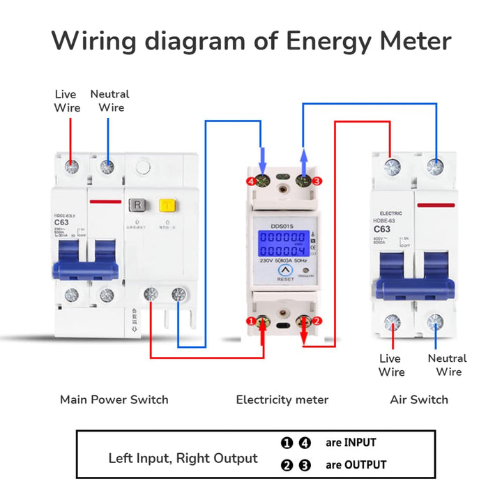 Digital LCD Einphasen-Energiezähler 5-80A 230V 50Hz Din-Schiene Energiezähler DDS015 230V 5-80A 50Hz