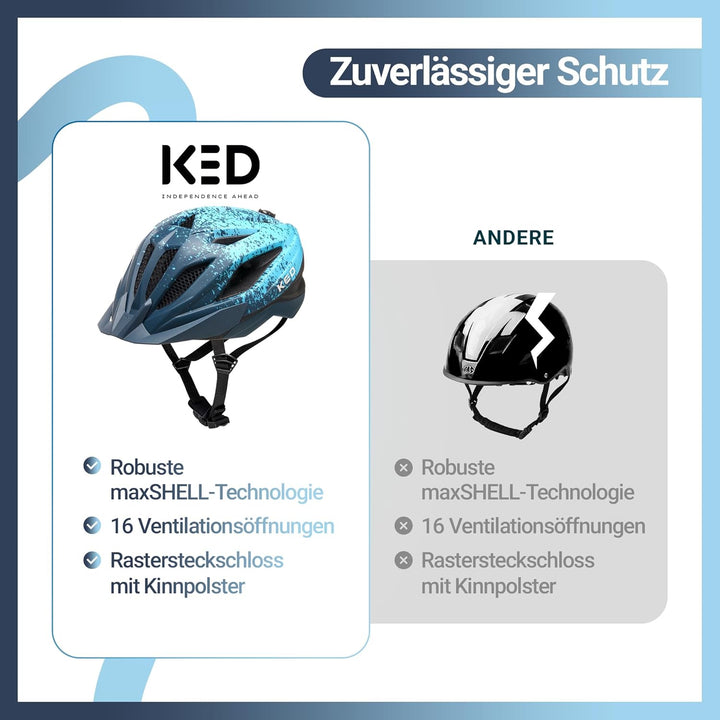 KED Street Jr. Pro Kinder Fahrrad Helm matt blau 2023 S (49-55cm), S (49-55cm)
