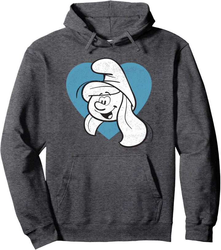 The Smurfs Schlumpfe Smurfette Headshot in a Heart Pullover Hoodie
