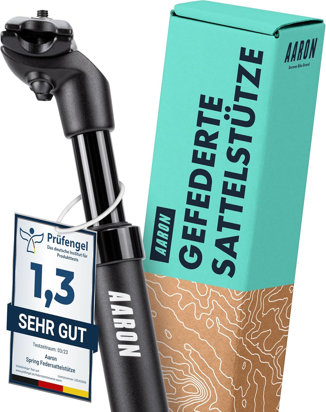 AARON Spring Federsattelstütze mit 27,2, 30,9 oder 31,6 mm Durchmesser - Gefederte Aluminium Sattels