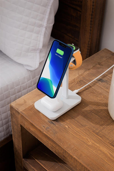 Twelve South HiRise 3 | 3-in-1 Magnetische Ladestation für MagSafe iPhones, AirPods und Apple Watch