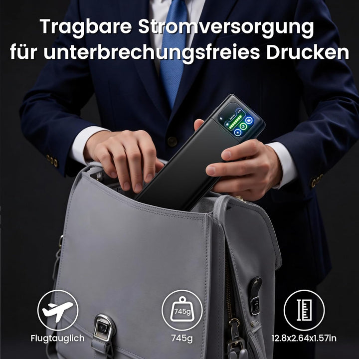 Phomemo M08D Touchscreen Mobiler Drucker, Bluetooth Thermodrucker A4, Rechnungen, Reisedrucker, Mini