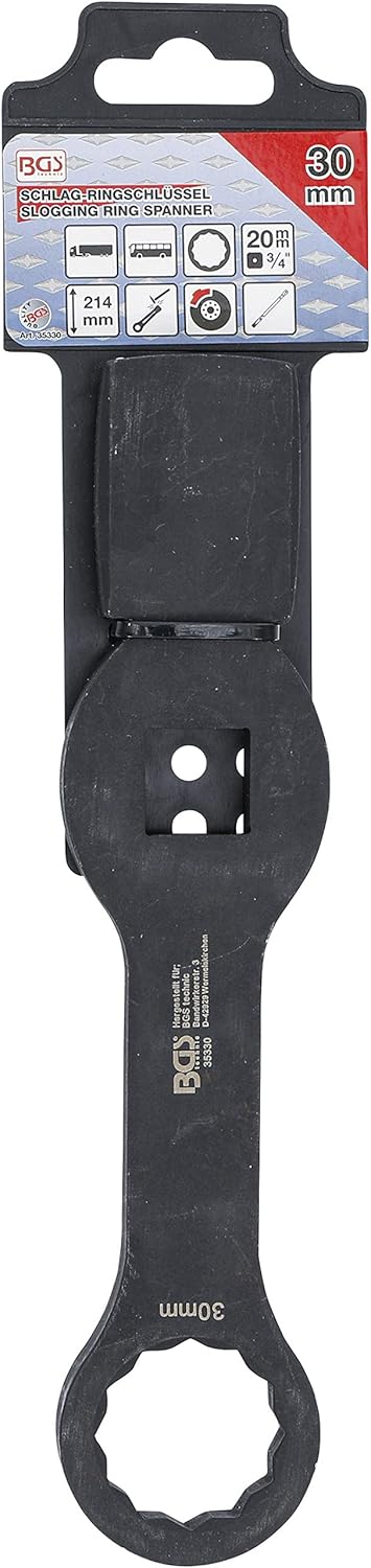 BGS 35330 | Schlag-Ringschlüssel | Zwölfkant | mit 2 Schlagflächen | SW 30 mm Schlüsselweite: 30 mm,