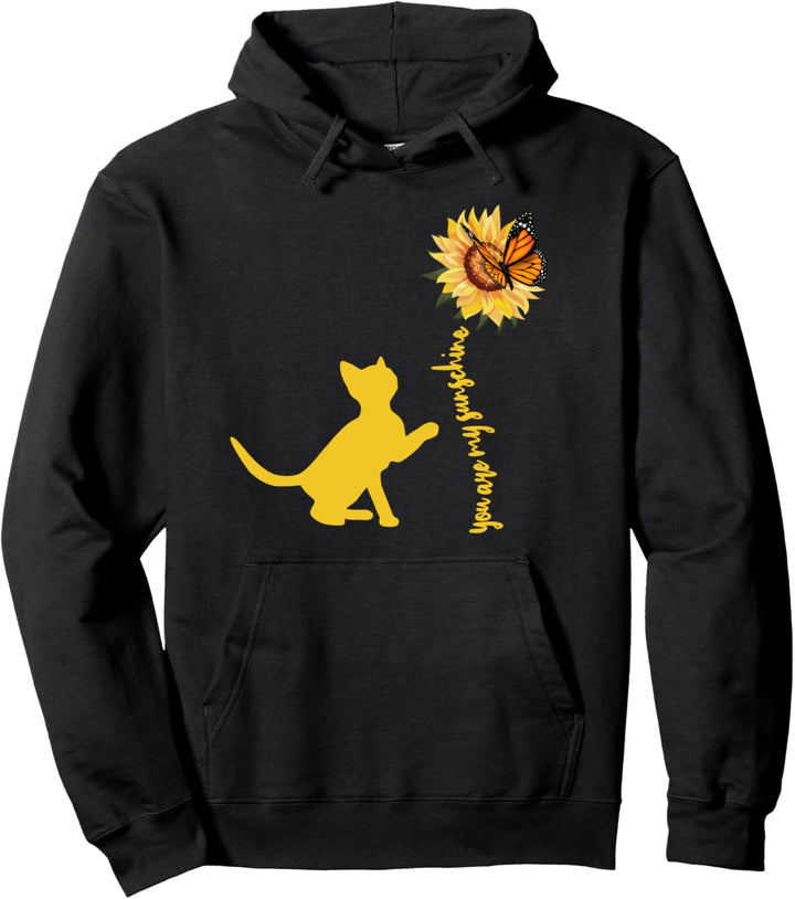Katze "best cat mom ever" Kätzchen Sonnenblume Schmetterling Pullover Hoodie