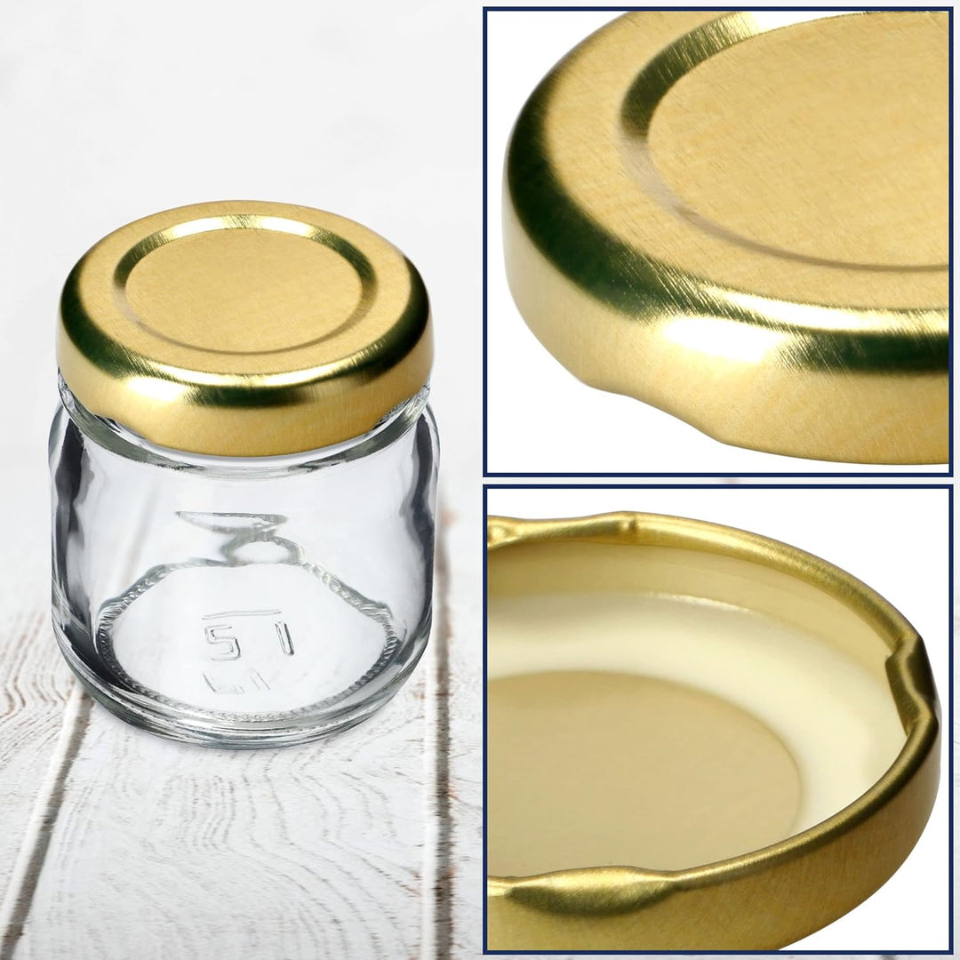 KADAX Schraubdeckel fi43 mm, Twist-Off-Deckel Set aus Metall, passend für 40ml Gläser, Ersatzdeckel