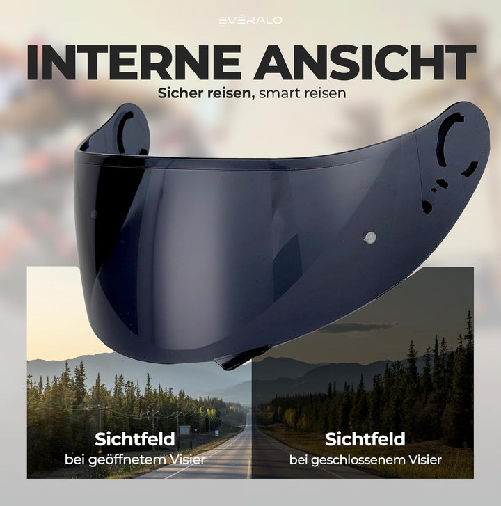 Kompatibel mit Shoei GT air Visier - Gt Air 2 - Neotec - Opticson - Cns 1 - Helmvisier Pinlock Ready