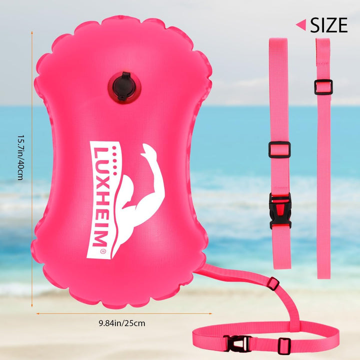 2 Pack Schwimmen Boje Schleppschwimmer für Open Water Schwimmen gut sichtbar Schwimmer Dry Bag wasse