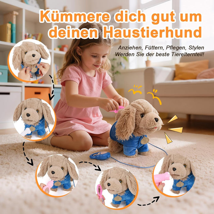 Hund Spielzeug Kinder Spielzeug Hund der Läuft und Bellt,Elektrischer Hund mit Leine,Interaktives Hu