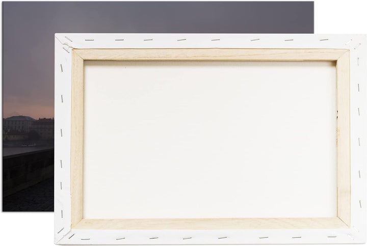 deyoli atemberaubende Brücke in Prag im Format: 80x60 als Leinwandbild, Motiv fertig gerahmt auf Ech