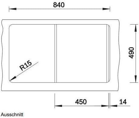 BLANCO ZENAR 45 S | SILGRANIT vulkangrau | Einbauart: Einbau von Oben | Hauptbecken links | mit Abla