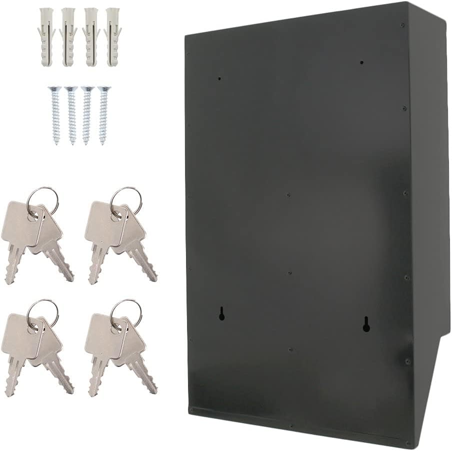 Profirst Cetiri Briefkastenanlage Silber Schwarz Stahlblech Namensschildhalter Zylinderschloss je 2