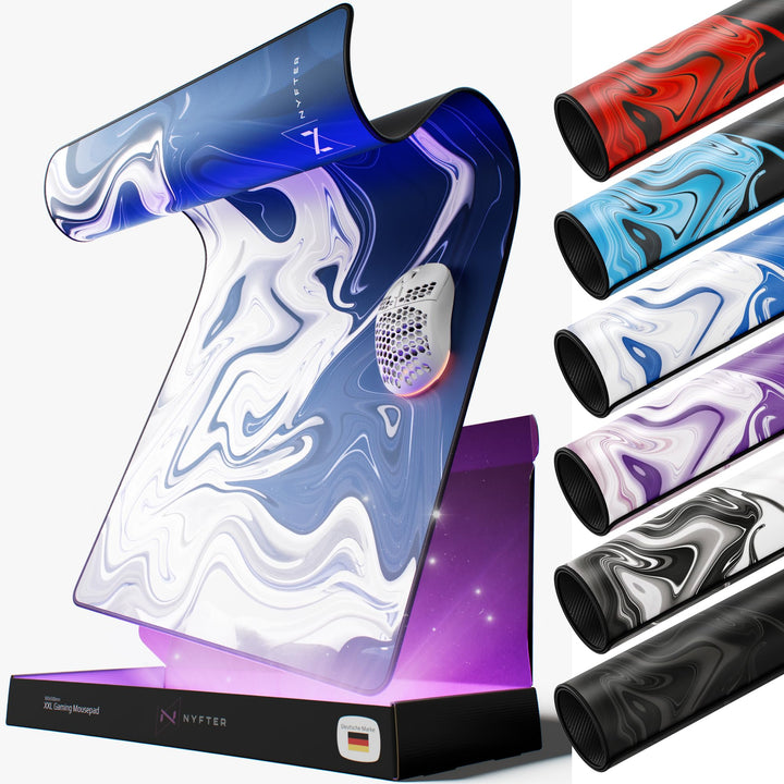 Nyfter - Premium XXL Gaming Mauspad Nyfpad 900x500mm Mousepad im Liquid Design Wellenfrei mit extra