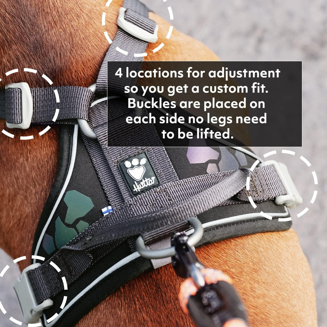 Hurtta Weekend Warrior Hundegeschirr, Brust Geschirr für Hunde, Schwarz 60-80 cm, 24-32 in